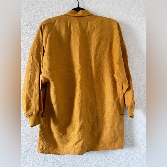 Nordstrom 100% Ramie Oversized Women’s Open Front Blazer P/ Small Mustard yellow - Picture 7 of 9
